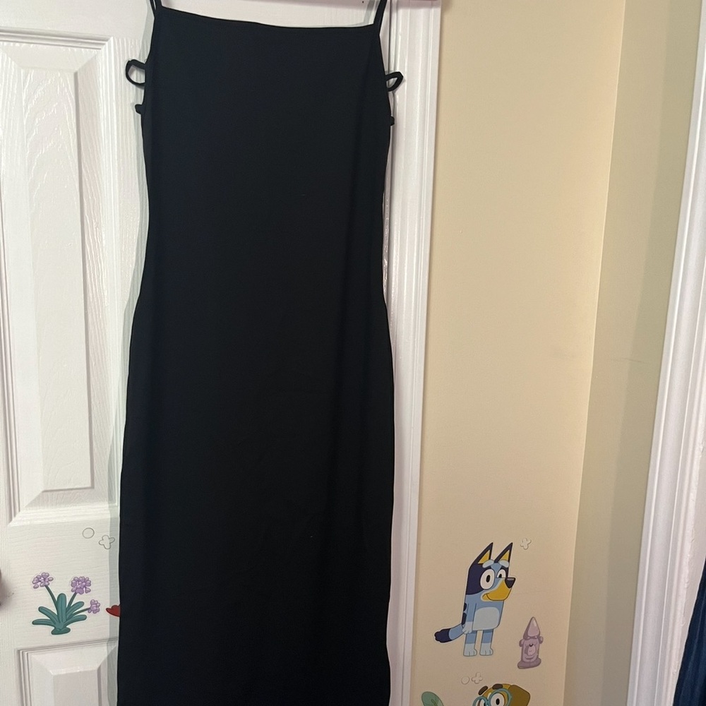 Commense Black Slip Dress